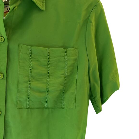 Jason Wu Green Button-Up Cropped Shirt Size XS - Picture 2 of 3